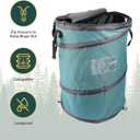 Coghlan's Deluxe Durable Pop-Up Trash Can Collapsible Garbage Bin with Zippered Lid, Bag Clips, and Anchoring Points for Camping, Home, and Outdoor Use 29.5 Gallon