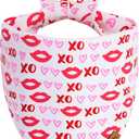 Valentines Dog Bandana - 2 Pack Triangle Dog Bandanas | Reversible Love and Heart Pet Scarf | Premium Durable Fabric | Boys & Girls | Holiday Bandana for Medium and Large Dogs (Large)