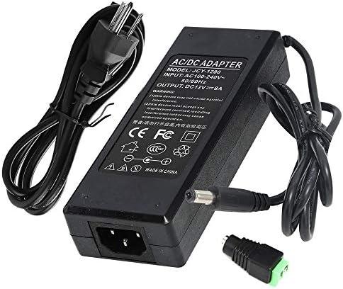 IEIK 12V 8A 96W Power Supply Adapter AC to DC Converter Charger AC 110V ~ 240V to DC 12V 8Amp Transformer for Water Pump, CCTV, Computer Project