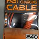 Chubbycable Curly Chubby 120W Coiled USB C Fast Charging Cable Durable Braided Retractable Charger Cord for Car Compatible with iPhone 17-15 Series iPad, Orange+Orange, USB-A to Type-C, 6FT