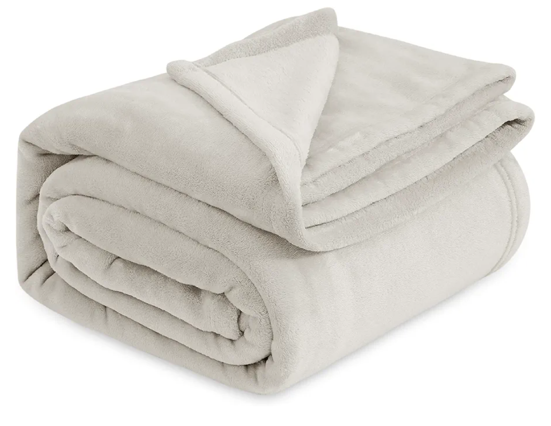 Bedsure Fleece Blanket California King Size Linen - Lightweight Plush Fuzzy Cozy Soft Bed Blankets, 102x96 inches