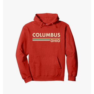 Columbus - Ohio - Vintage / Retro Stripes - Classic Pullover Hoodie Size L