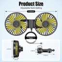 SINGRAO Car Backseat Fan for Kids, Baby, Dogs, Dual Head USB Car seat Fan, 360 Rotatable Strong Wind, 3 Speeds Adjustable, Rear Headrest Fan for Car, SUV, RV, Truck