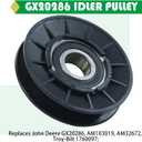 GX20286 V Idler Pulley with GX20287 Idler Pulley GX20006 Drive Belt Replaces AUC20393 AM103019 AUC2039 UC30568 for John Deere L130 D140 LA115 LA130 D110 LA145 D170 L111 L120 D130 D155 Tractor