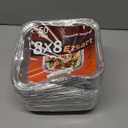 Aluminum Pans 8x8-50 Pack Disposable Baking Pans, 8 Inch Square Tin Foil Pans, Aluminum Roasting Trays for Holiday Cooking, Heating and Baking, Christmas, Parties Meal Prep & Storage