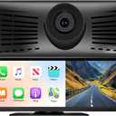 8.1" Portable Wireless Carplay Screen for Car, 2K Dash Cam & 1080P Backup Camera, Touchscreen Car Stereo with Apple Car Play/Android Auto, GPS, Bluetooth, Mirror Link, Voice Control for All Vehicles