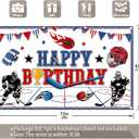 72x43inch Fabric Ice Hockey Happy Birthday Backdrop Helmets Sport Rink Theme Photography Background Kids Boys Game Party Decorations Photo Banner Props