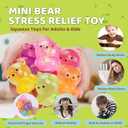 12Pack Fidget Toys Squishy Cute Bear Squeeze Ball , Stress Balls for Stress ReliefPull Stretch Classroom Prize Party Favors Toys for Kids