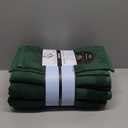 Superior 6-Piece Cotton Towel Set, Geometric Design, Dobby Border, Plush Quick Dry Towels, Decorative Bathroom, Spa, Includes 2 Bath, 2 Hand, 2 Face Towels/Washcloth, Larissa Collection, Forest Green