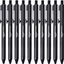 Amazon Basics Black Ballpoint Pens for Smooth Writing, Retractable, 12-Pack