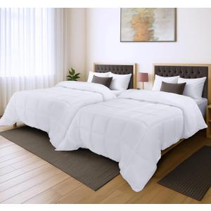 Utopia Bedding Comforter Duvet Insert, Quilted Comforter with Corner Tabs, Box Stitched Down Alternative Comforters Queen Size (White, Pack of 2)