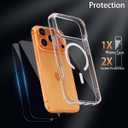 for iPhone 17 Pro Case Clear,Compatible with Magsafe,Slim Magnetic Cover + 2X Screen Protector, Shockproof Military Grade, Anti-Yellowing Transparent Protective Phone Case for 6.3 inch