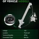Front Left Driver Side Power Window Regulator with Motor for:-Nissan 2005-2015 Frontier, 2005-2012 Pathfinder for:-Suzuki 2009-2010 Equator, with 2 Pins OE# 741-348 80721EA000 80731-EA005
