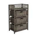 3-Drawer Storage Organizer Unit with Top Shelf and Cutout Handles