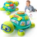 Baby Toys 6-12 Months, Musical Turtle Tummy Time Developmental Crawling Toy for 6 7 8 9 10 Months, Educational Bilingual Infant Toy 6-9-12 Months, Baby Boy Girl Birthday Gifts (Green)