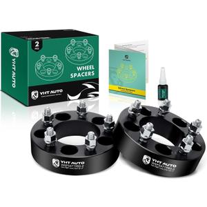 YHTAUTO 5x4.75 Hub Centric Wheel Spacers 1.5'' Compatible with Chevrolet, GMC, Cadillac, Pontiac Models, Camaro, Jimmy Tire Spacers w/ M12x1.5 Studs, 87.1mm Hub Bore 5 Lug 2PCS Black Wheel Adapter (1.5 Inch Thickness)