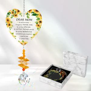 Gifts for Mom Birthday Mom Christmas Xmas Sunflower Gifts for Women Cool Mother Birthday Presents from Daughter Son Young Moms Elderly Easter Valentines Crystal Sun Catcher