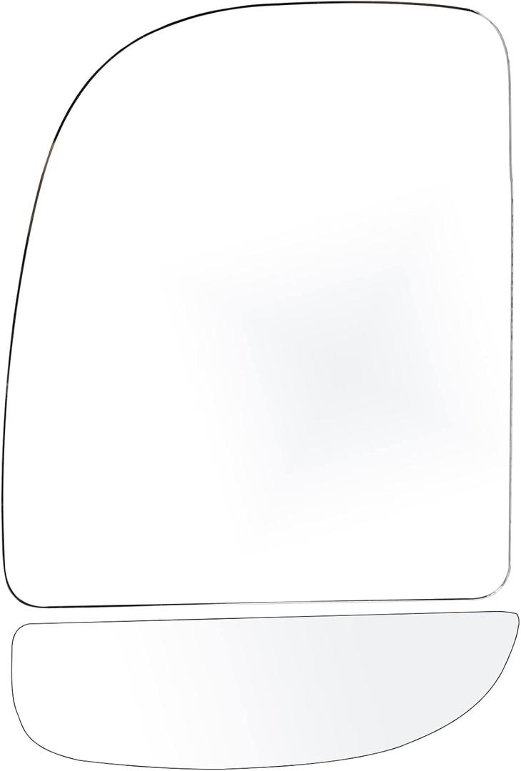 SCITOO Side Mirror Glass Replacement Fits for 1999-2016 For Ford F-250 F-350 F-450 F-550 Super Duty 2000-2005 For Ford Excursion, Left Side Upper and Lower Mirror Glass