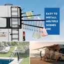 Upgrade RV Clothes Drying Rack, Five 15.3" Long Rack Arms with 18 Clips, Aluminum, 304 Stainless Steel Accessories for Ladder, Boats, RV, Camper, Trailer, Travel, Hotel, Home