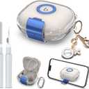 for Powerbeats Pro 2 Case with Secure Lock & Phone Stand, Soft TPU Clear Protective Cover Compatible with Beats Powerbeats Pro 2 Earbuds Accessories with Cleaner Kit & Bling Keychain (Clear)