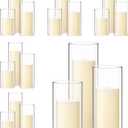 Shihanee 36 Pillar Candles,3'' X 5.9", 7.9", 9.8",Clear,Ivory