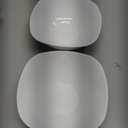 25OZ White Opal Glass Cereal and Soup Bowl Set of 4, Dishwasher & Microwave Safe 7.5 inch Square Bowls for Salad and Rice