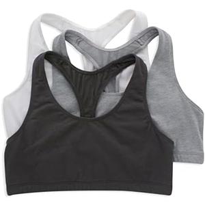 Hanes Women's Racerback Cotton T-Back Bralette (3 Pack)