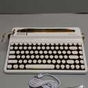 YUNZII QL75 Wireless Typewriter Hot Swap Retro Mechanical Keyboard,Punk Round Keycaps,RGB Backlit QMK/VIA Programmable, Multi-Device Keyboard with 2.4GHz/Type-C/BT5.0 (White, Cocoa Cream V2 Switch)