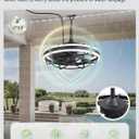 LEDIARY 20" Outdoor Ceiling Fans with Light, IP65 Waterproof Gazebo Fan with Hanging Hook, App Control for 3CCT Dimmable, Caged Plug in Ceiling Fan with Hanging Hook for Patio, Porch, Pergola
