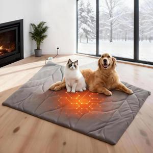 Dog Pad (31"x20") - Waterproof Mat & Pet Bed for Indoor and Outdoor Use, Chew Resistant Cord, Machine Washable Cover with Wheat Pattern Quilting, for Cats and Pets