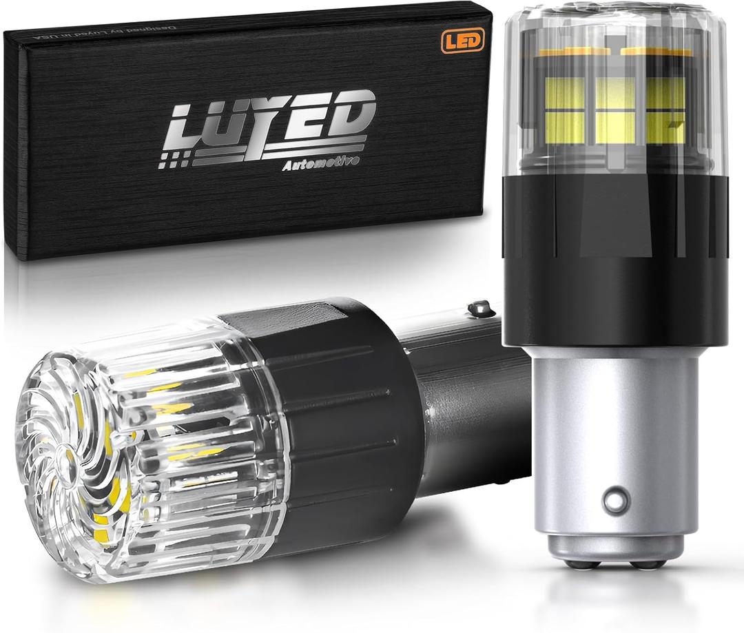 1157 LED Bulb, Brake Light, Reverse Backup Tail, Compatible with 2057 2357 7528 BAY15D P21/5W, 600% Brighter 2400LM 6500K Xenon White, Canbus Error-Free, 2PCS