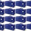 16 Pack Extra Heavy Duty Large Moving Bags with Strong Zipper & Carrying Handles, Sturdy Clothes Storage Bag Totes Bins, Packing Bags Moving Boxes College Moving Supplies, Dark Blue - 33 gal