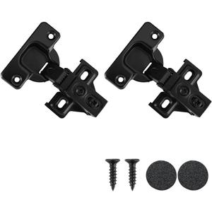 JQK Cabinet Door Hinges Black, Soft Closing 1/2" Partial Overlay Cupboard Door Hinge for Face Frame Cabinets with Door Bumper, Metal 20 Pack, CH300-BK-P20