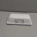 TP Butter Dish with Lid, Melamine Butter Holder for Countertop with Knife, Butter Keeper Container with Cover, Unbreakable Durable Dishwasher Safe, White