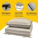 AAAAAcessories Outdoor Seat Cushions for Chairs, Fade-Resistant, Waterproof Patio Furniture Replacement Cushions, 24" x 24" x 5" + 24" x 13.5", Beige
