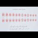 CTTHNBD Short Press on Nails Square - White French Tip Fake Nails with Flower Design - Spring Stick on False Nails - for Women 24 Pcs