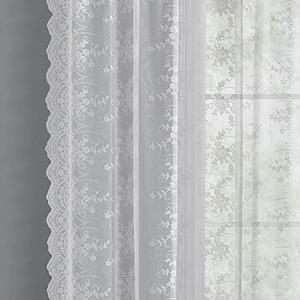 Kotile White Lace Curtains 90 Inches Long for Living Room, 2 Panels Country Vine Floral Pattern Sheer Lace Curtains for Bedroom, Rod Pocket Privacy Sheer Lace Window Curtains, 52 x 90 Inch, White