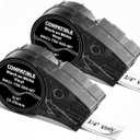 Compatible with M21-750-595-WT 3/4 inch Vinyl Industrial Labeling Tape Black on White High Adhesion, Work for M210, M211, BMP21-Plus, BMP21 LAB Printer, 0.75" W x 21' L, 2-Pack