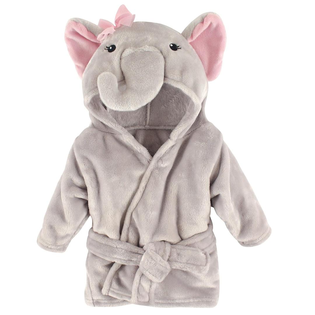 Hudson Baby Unisex Baby Plush Animal Face Bathrobe, Pretty Elephant, 0-9 Months Hudson Baby Unisex Baby Plush Animal Face Bathrobe, Pretty Elephant, 0-9 Months