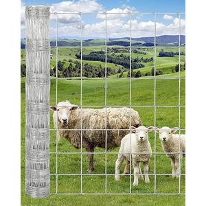 Farm Fence,4 ft x 328 ft Heavy Duty Galvanized Field Wire Fencing,Wire Fence for Yard Garden & Animals Protection,Metal Garden Fencing for Cattle,Deer,Goat,Hog