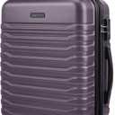 LIGHT FLIGHT Expandable Carry On Luggage 22x14x9 Airline Approved with Double Spinner Wheels, 20 Inch Lightweight Hard Shell Rolling Suitcases with TSA Lock, Purple