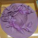dressfan Fascinator Hats for Women,Linen Vintage Feather Headwear for Derby/Church/Wedding/Cocktail/Tea Party (Purple)