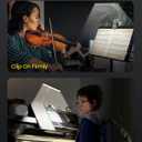 Glocusent Super Bright Eye-Caring Music Stand Light, Clip on Piano Lamp with 3 Colors & 5 Brightness Levels, 57 LEDs, USB-C Rechargeable, Lasts up to 140 Hrs, Perfect for Piano & Sheet Music