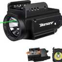 1000 Lumens Pistol Light Green Beam Combo, Strobe Memory Function Compact Weapon Light with Adjustable Picatinny or GL Rail, USB Rechargeable Aluminum Tactical Flashlight, Battery Included (Matte Black)