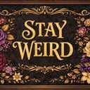 STAY WEIRD Vintage Metal Tin Sign, Gothic Decor for Bedroom, Bar, Man Cave & Home Wall Decoration 8 X 12 Inch