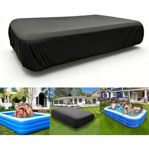 130 x 84 in Inflatable Pool Cover Rectangle 11 X 7ft Inflatable Solar Pool Cover for infaltable Pool Rectangular Pool Cover 130 x 72 x 22 Dustproof Rainproof Waterproof Square Swimming Pool Cover