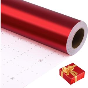woric Red Wrapping Paper Roll 17 In X 33 Ft Solid Matte Red Metallic Wrapping Paper for Valentine's Day Wedding Birthday Anniversaries Holiday