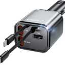 Retractable Car Charger for iPhone 17,4 in 1 Fast Charging Car Phone Charger,69W USB C Car Truck Accessories,Road Trip Essentials Gift for Men Women RV Power Adapter for iPhone 17/16/15/14,Galaxy S26