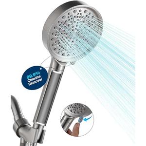 Cobbe Handheld Filtered Shower Head - Filters >99% Chlorine - Advanced 2.0 Carbon System - Water Softening Beads for Hard Water - Relieves Dry, Itchy Skin - Brushed Nickel