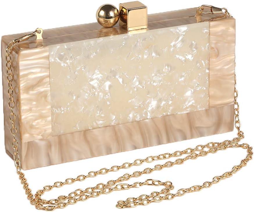 Menurra Women Acrylic Evening Clutch bag Glitter Marble Purse Handbag for Wedding Cocktail Party Prom
